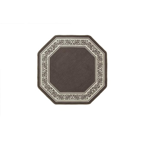 Madison Industries Madison Industries FLO-54X54-SA 54 x 54 in. Floral Border Octagon Accent Rug - Sand FLO-54X54-SA